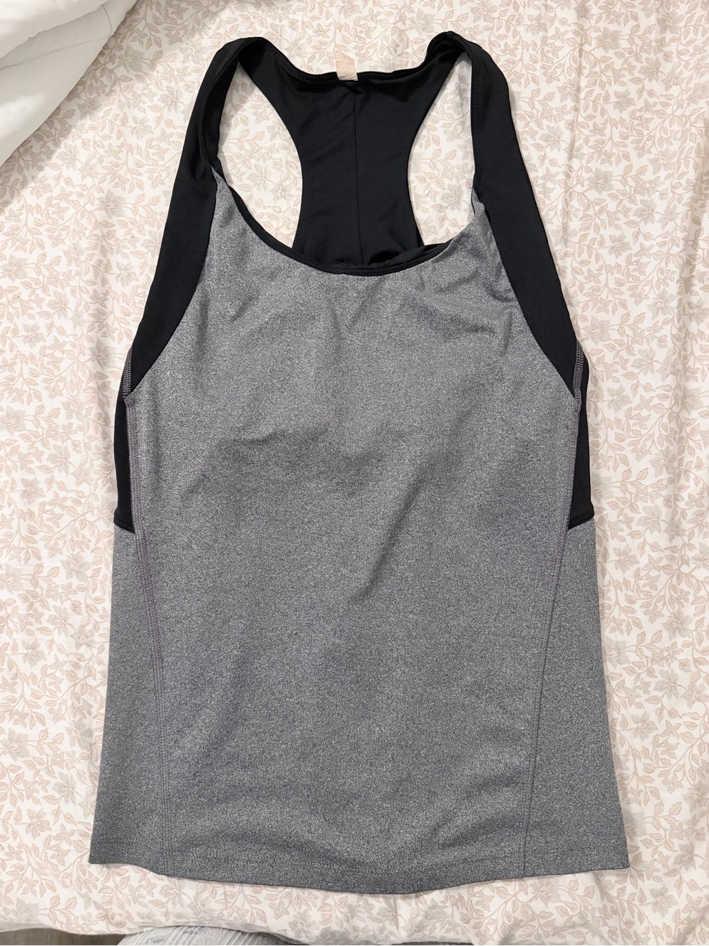 Gray and Black Athletic Racerback Tank